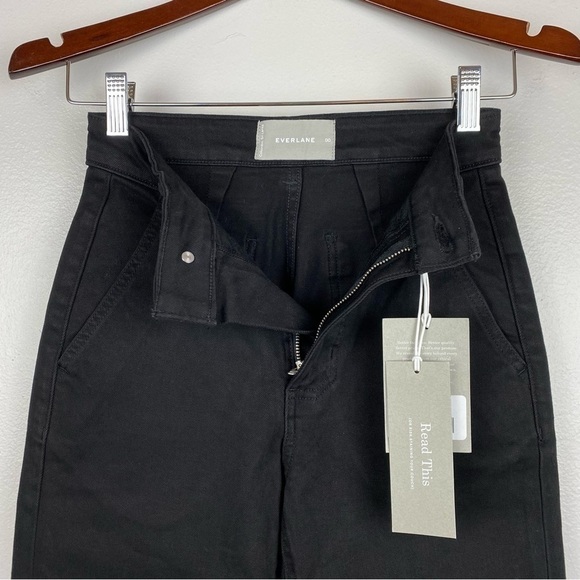 Everlane Straight Leg Crop Garment Dyed Jeans Black Size 00/24 NWT - Picture 10 of 13